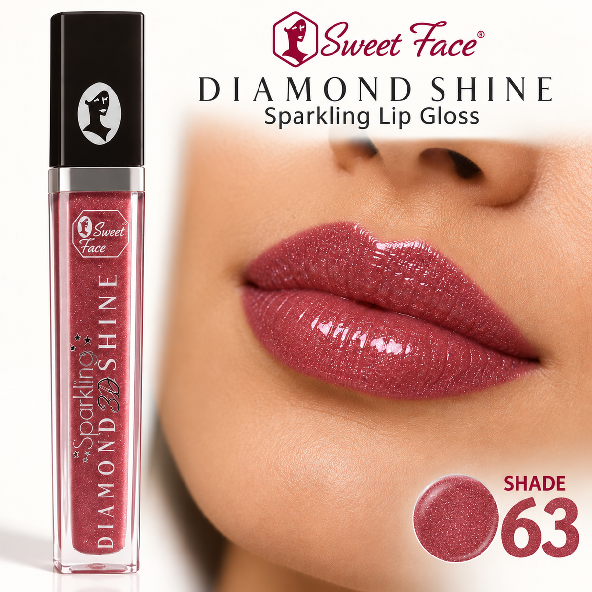 Sweetface Sparkling Diamond Shine Lip Gloss – Shade 63