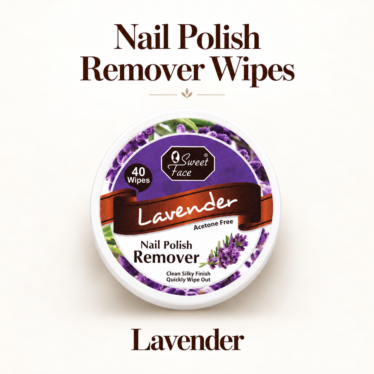 Sweetface Nail Polish Remover Wipes – Lavender