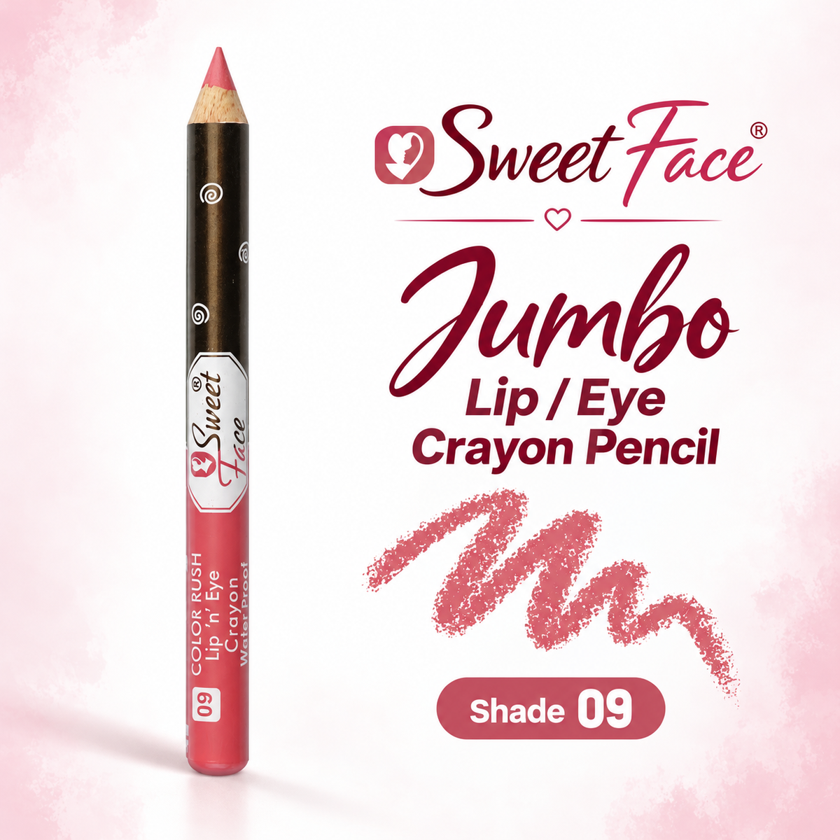Sweetface Jumbo Lip/Eye Crayon Pencil – Shade 09