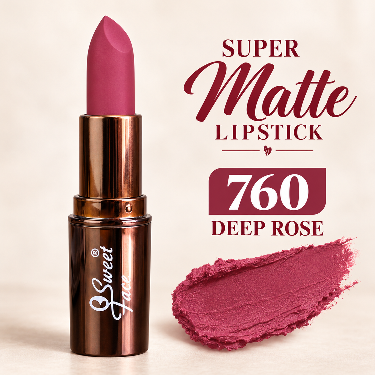 Sweetface Super Matte Lipstick – Shade 760