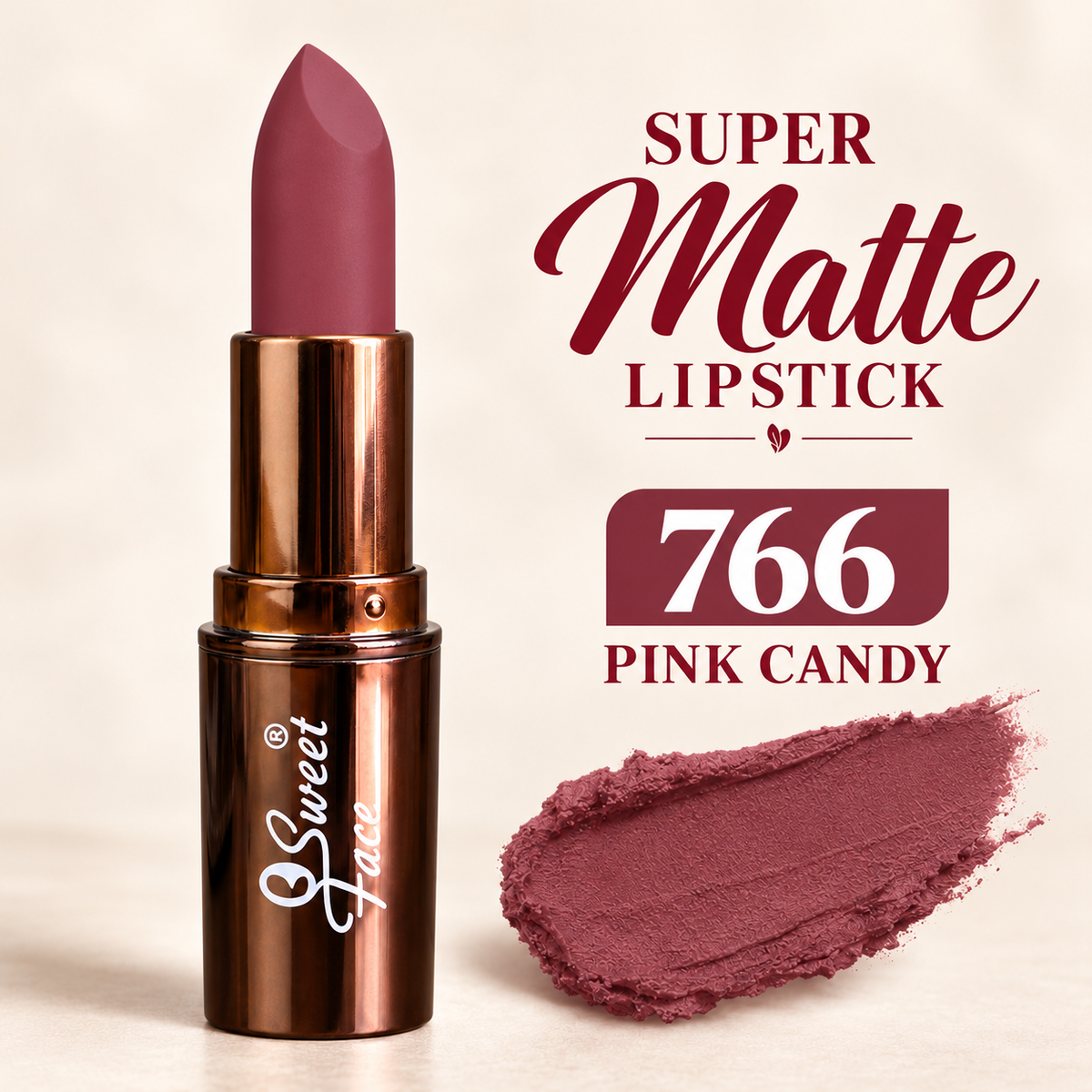 Sweetface Super Matte Lipstick – Shade 766