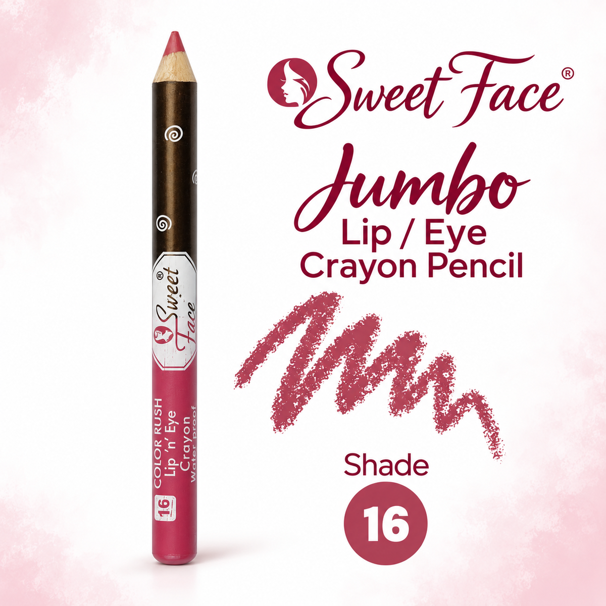 Sweetface Jumbo Lip/Eye Crayon Pencil – Shade 16