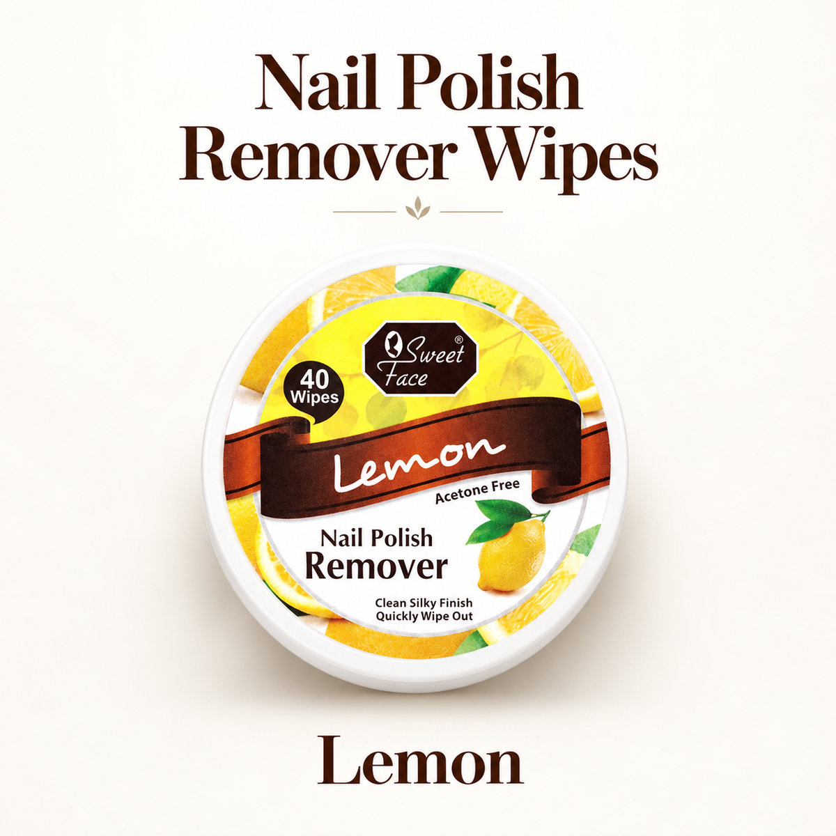 Sweetface Nail Polish Remover Wipes – Lemon