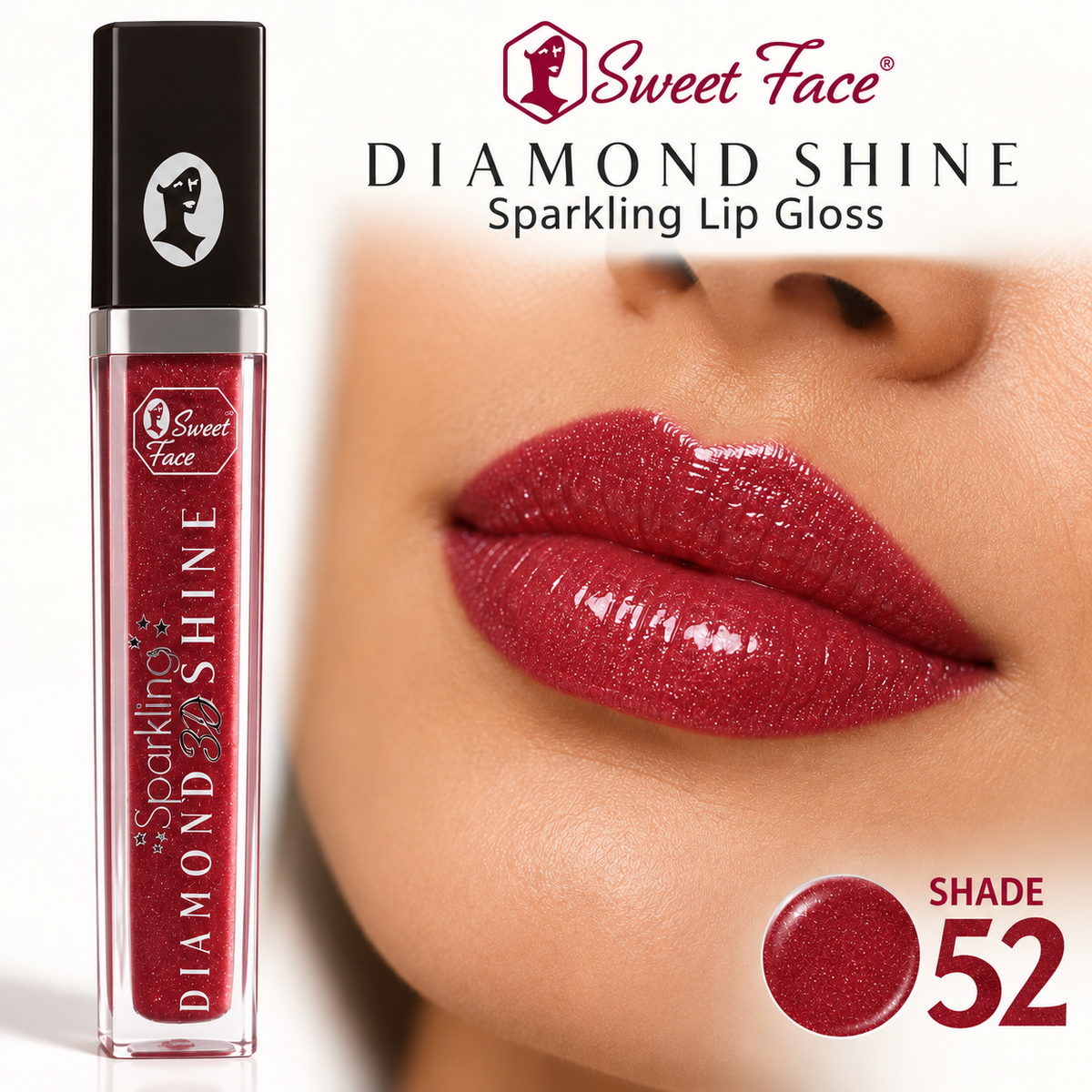 Sweetface Sparkling Diamond Shine Lip Gloss – Shade 52