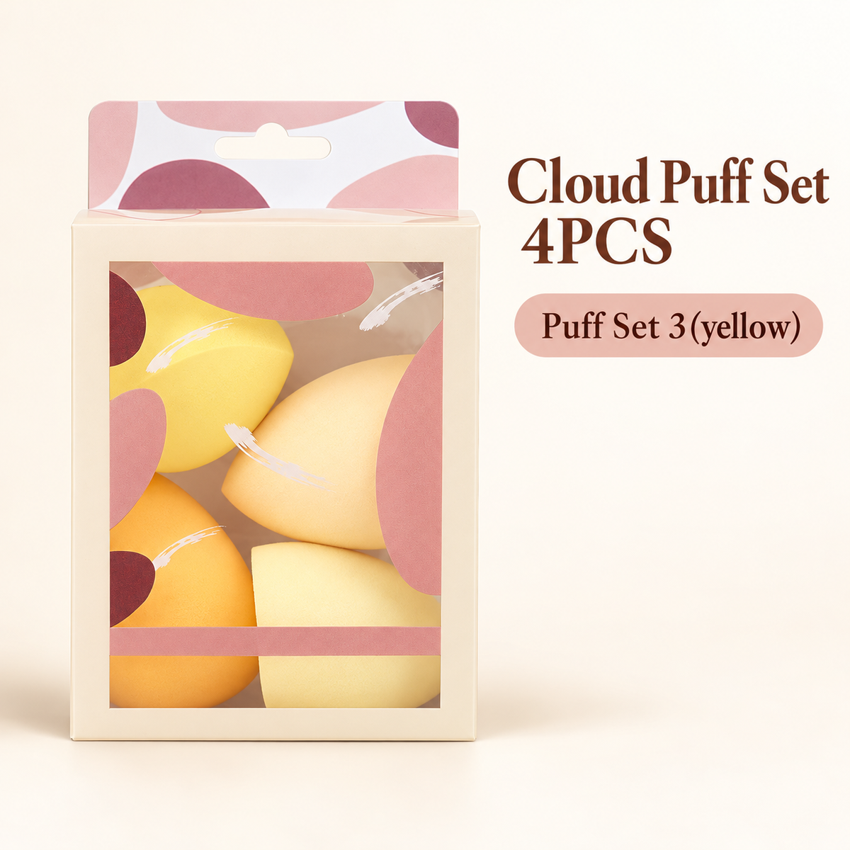 Sweetface Cloud Puff Set 4 Pcs – Set 3 – Yellow