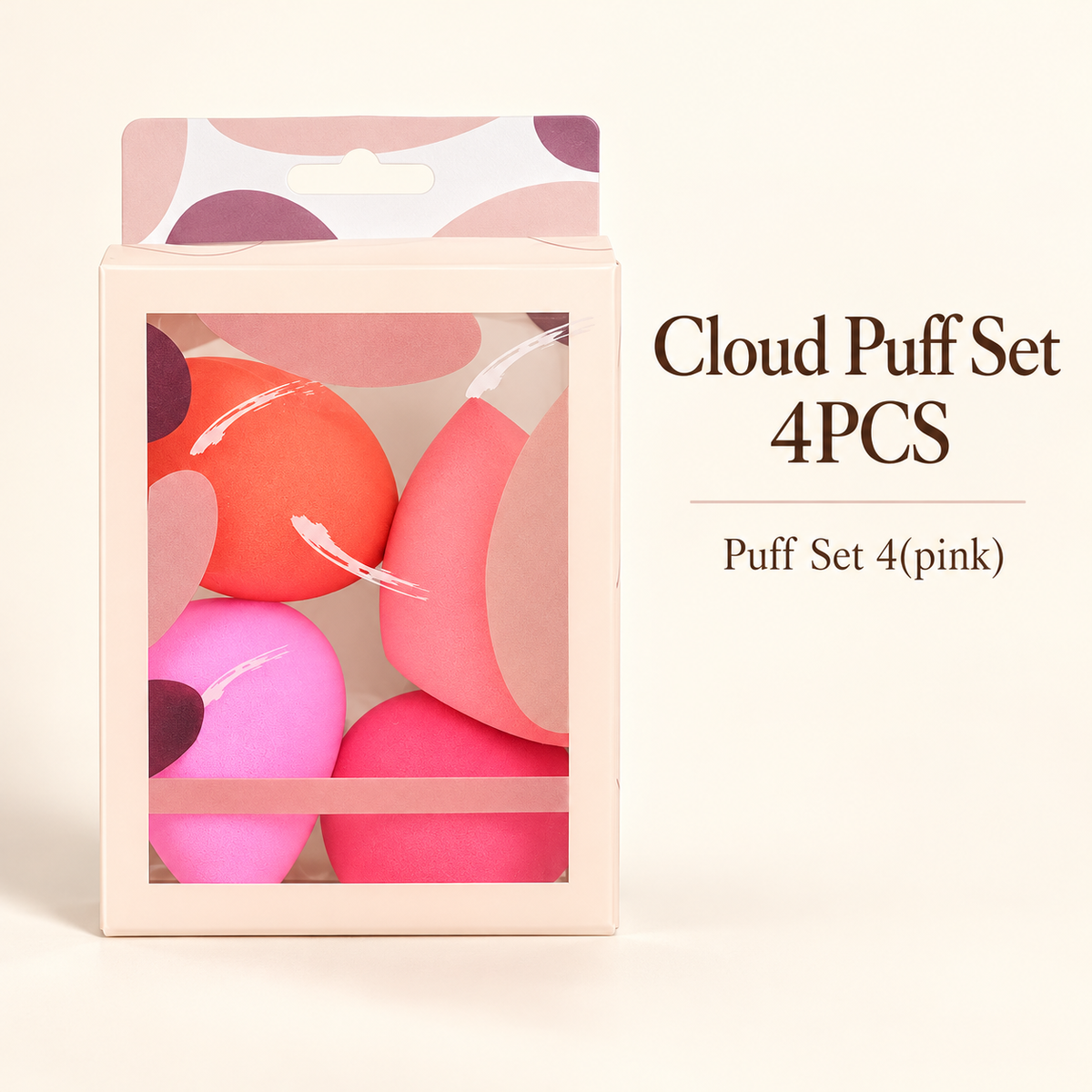Sweetface Cloud Puff Set 4 Pcs – Set 4 – Pink