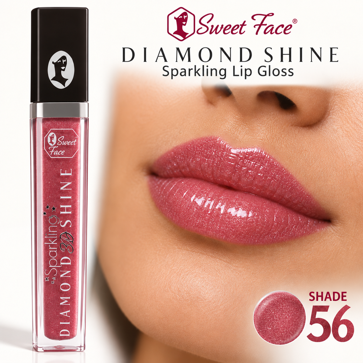Sweetface Sparkling Diamond Shine Lip Gloss – Shade 56