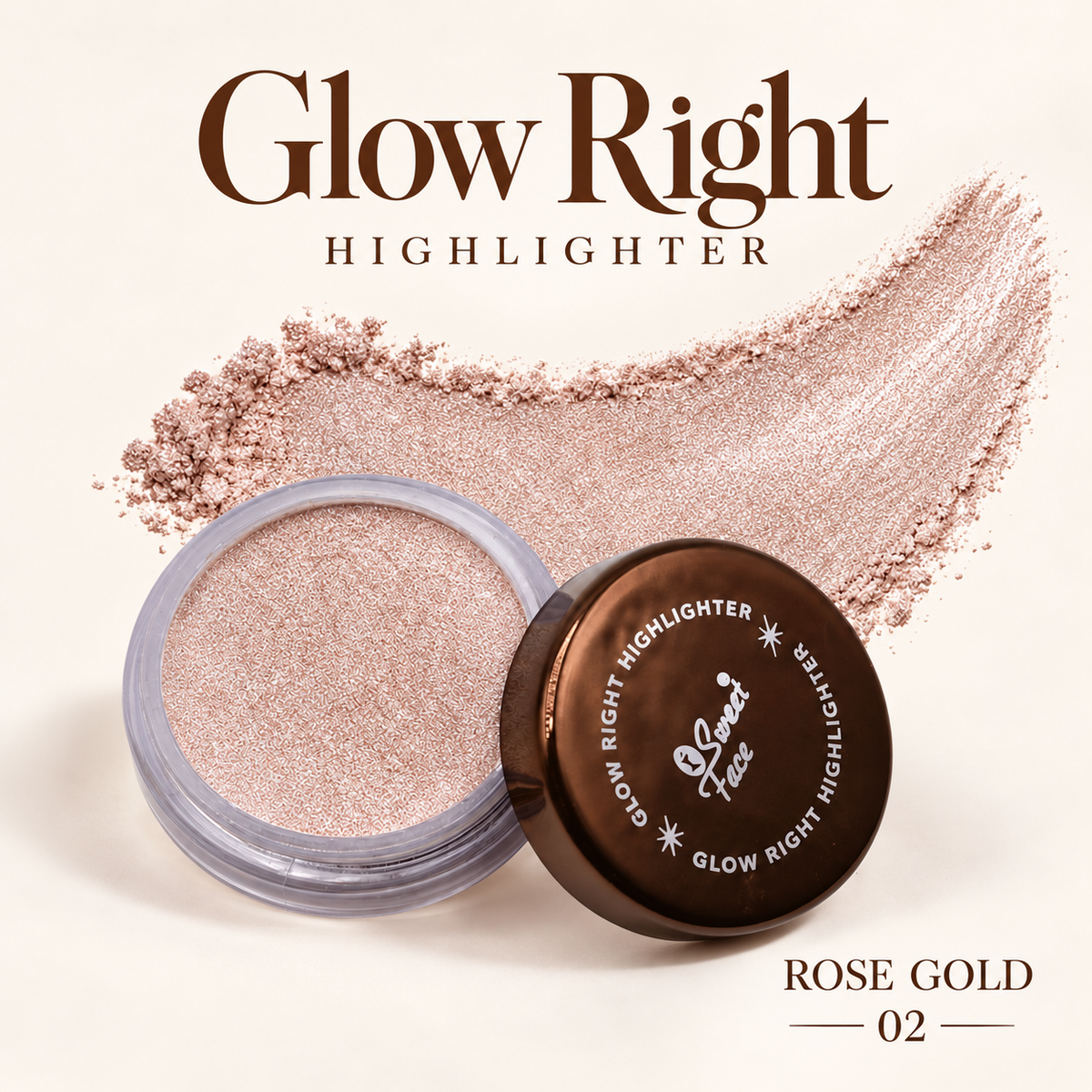 Sweetface Glow Right Highlighter – 02 Rose Gold