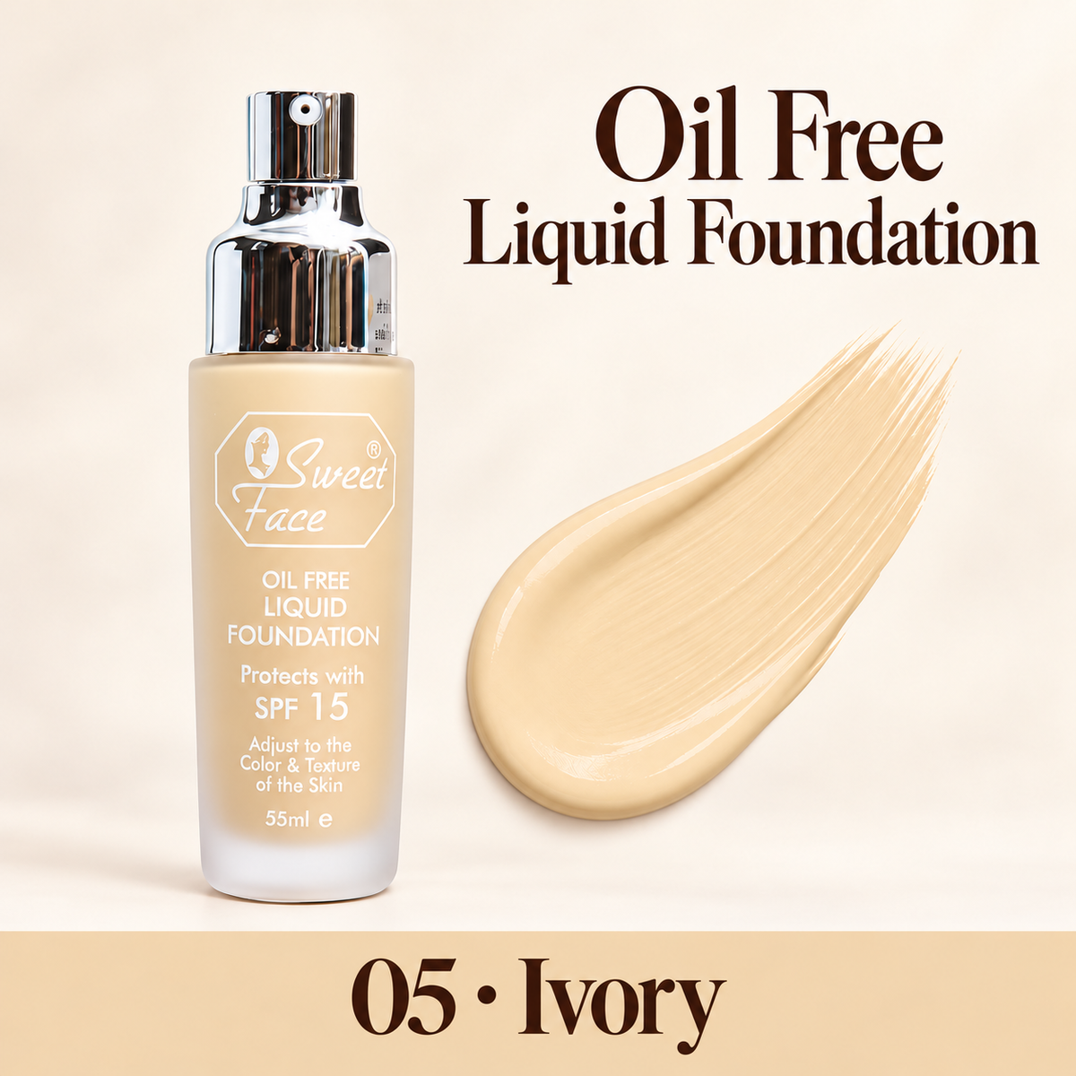 Sweetface Oil Free Liquid Foundation – 05 Ivory