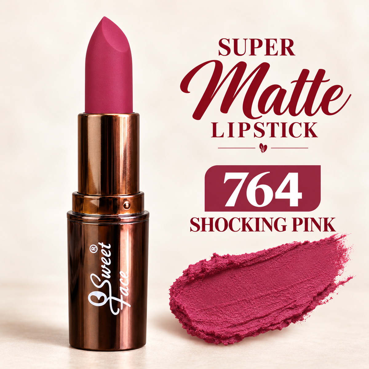 Sweetface Super Matte Lipstick – Shade 764