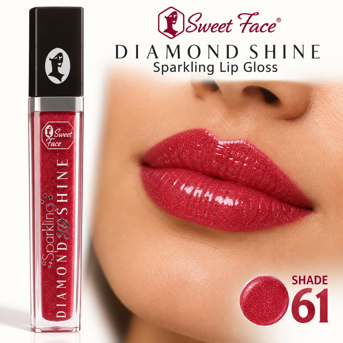 Sweetface Sparkling Diamond Shine Lip Gloss – Shade 61