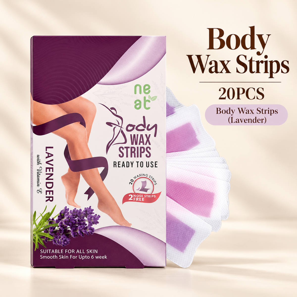 Sweetface Body Wax Strips 20 Pcs – Lavender