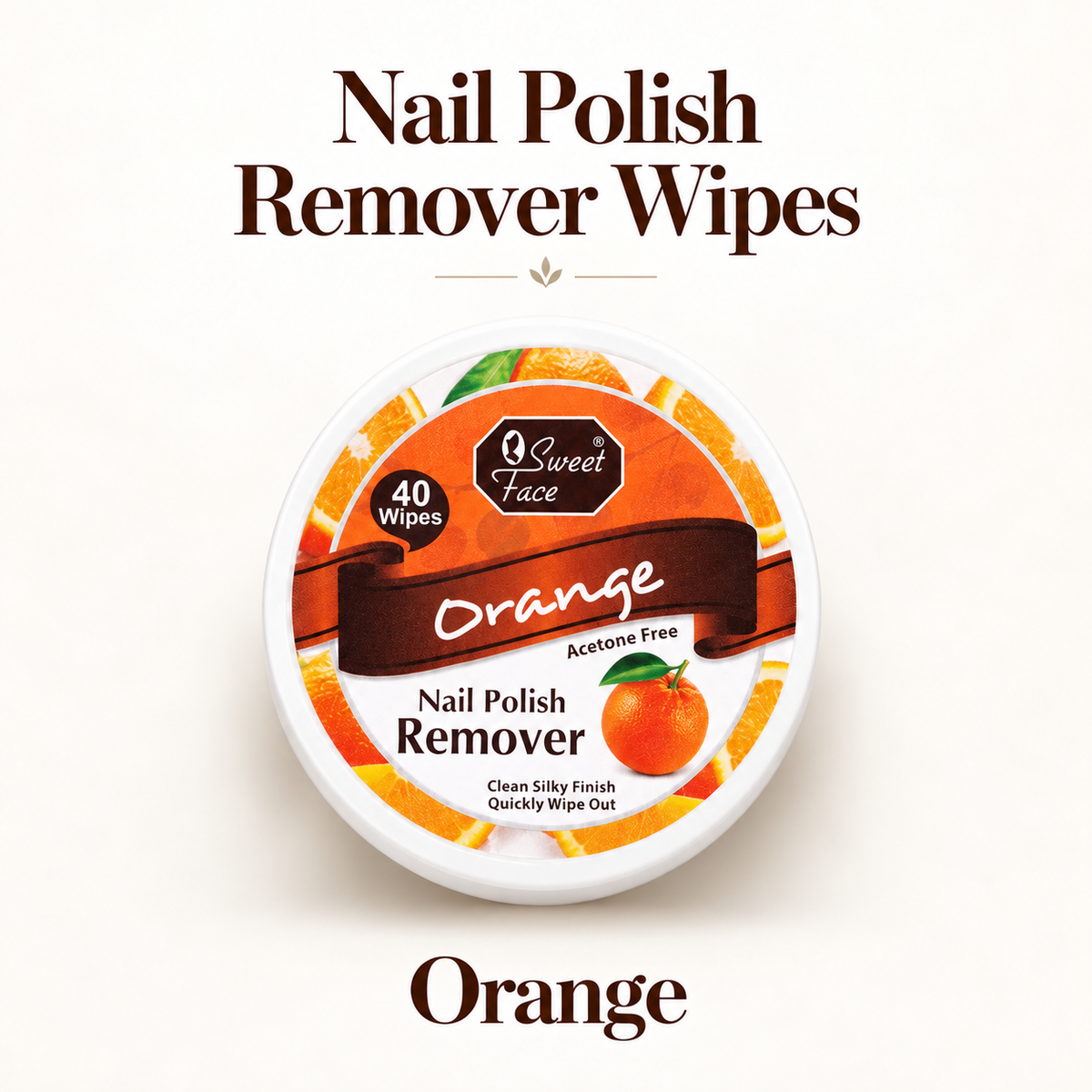 Sweetface Nail Polish Remover Wipes – Orange