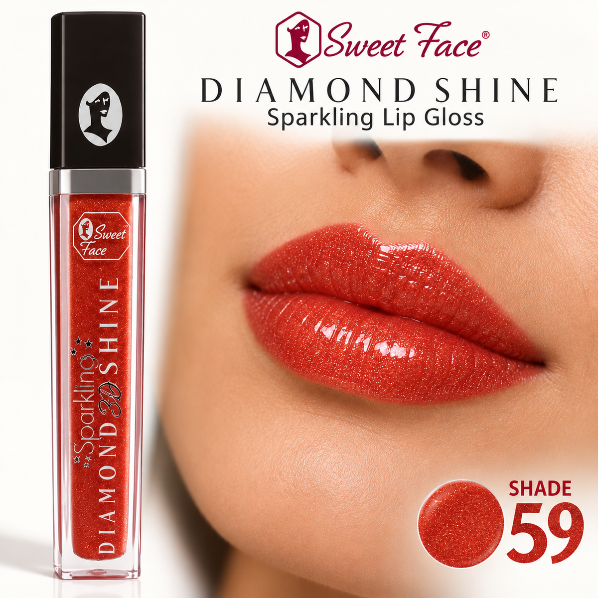 Sweetface Sparkling Diamond Shine Lip Gloss – Shade 59