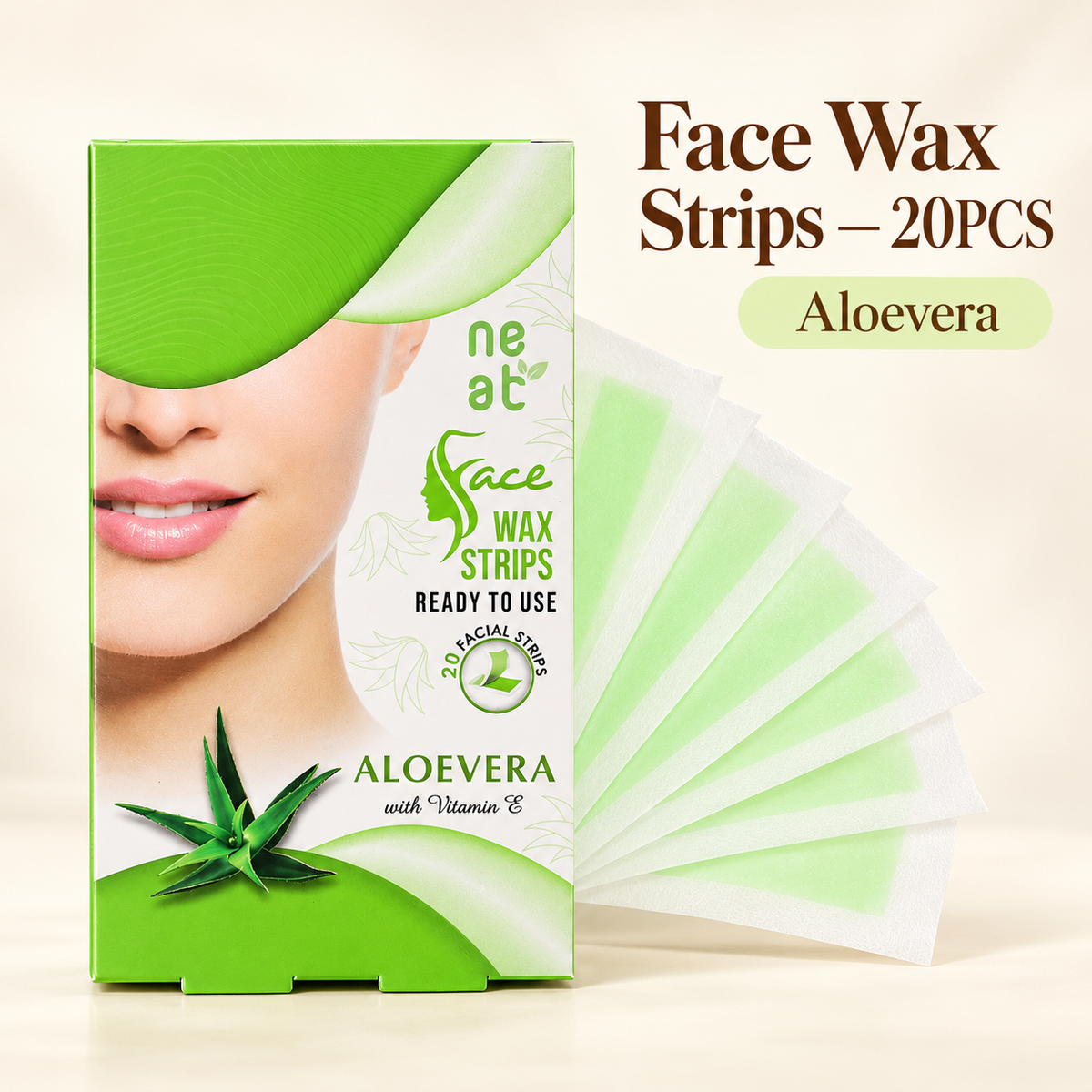 Sweetface Face Wax Strips 20 Pcs – Aloe Vera