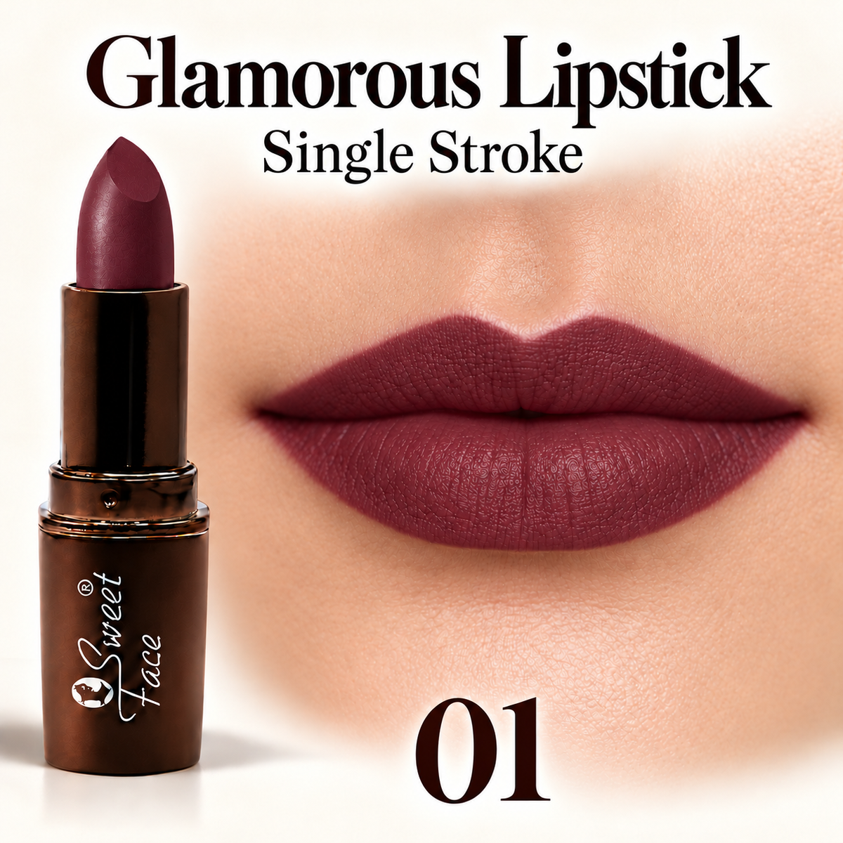 Sweetface Glamorous Lipstick – Shade 01