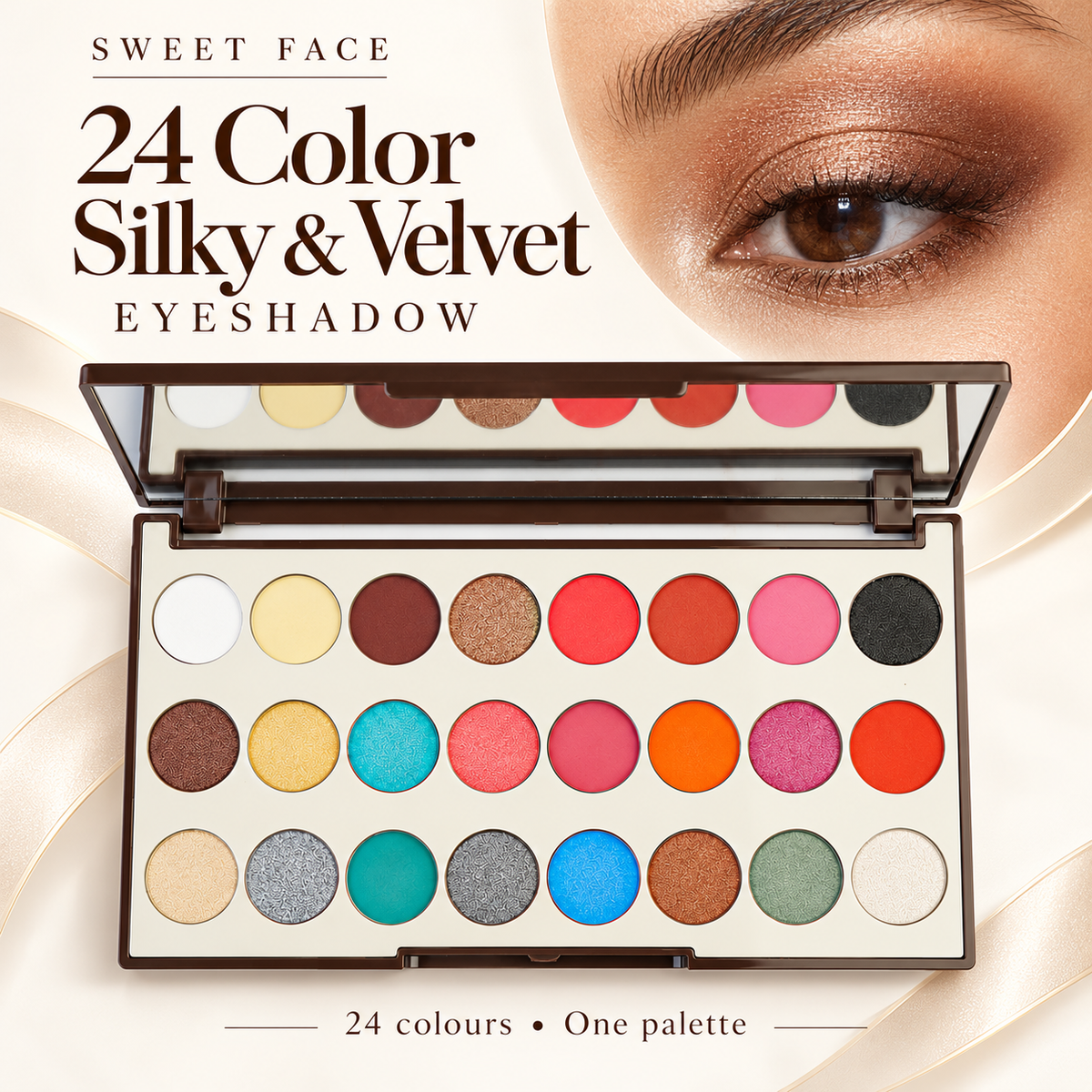 Sweetface 24 Color Silky & Velvet Eyeshadow Palette