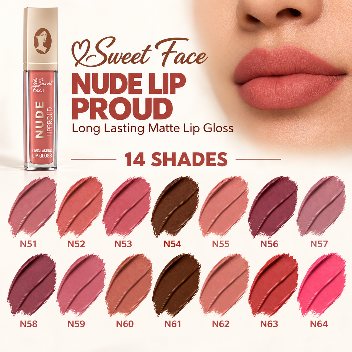 Sweetface Nude Long Lasting Matte Lip Gloss