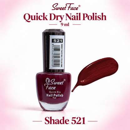 Sweetface Quick Dry Nail Polish 9ml – Shade 521