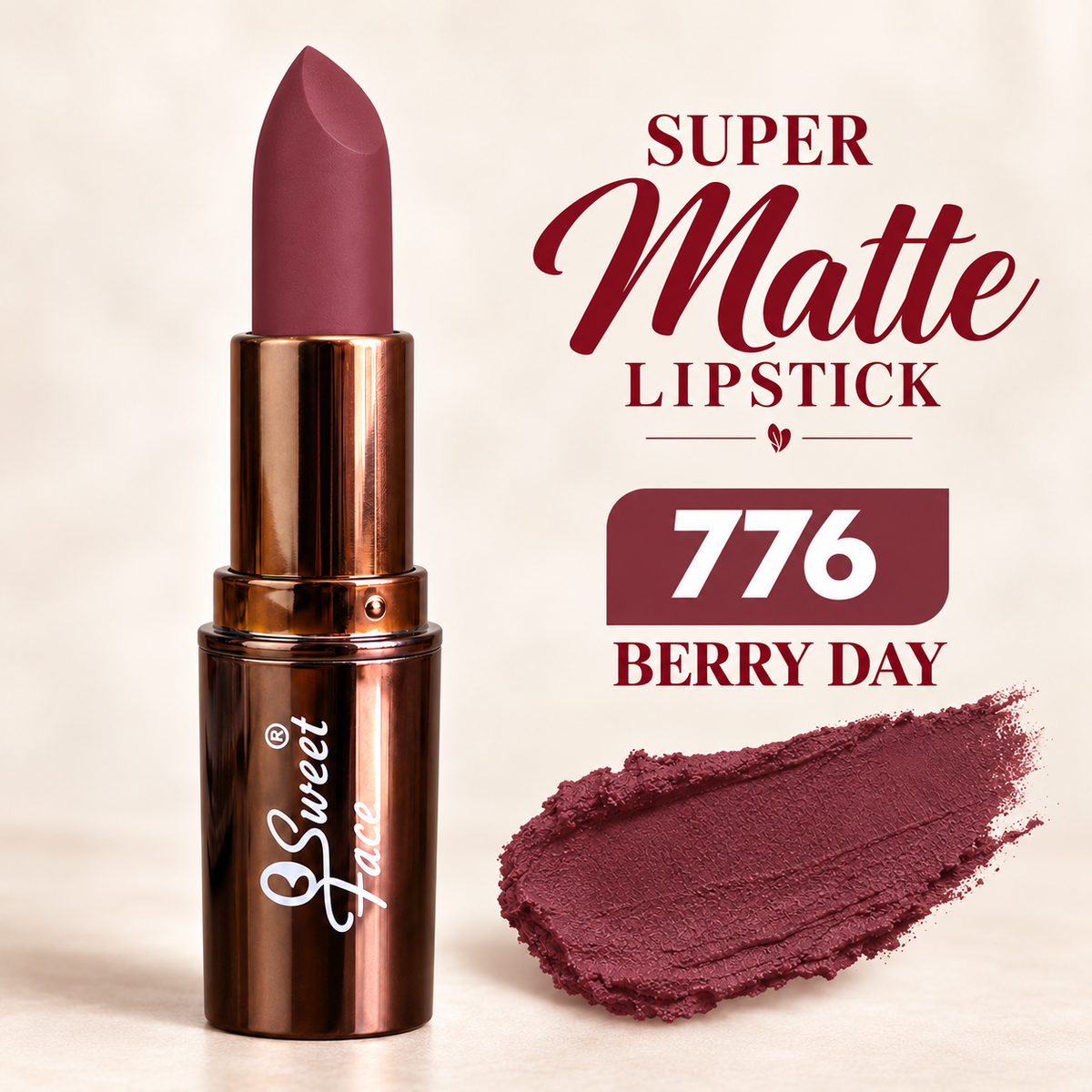 Sweetface Super Matte Lipstick – Shade 776