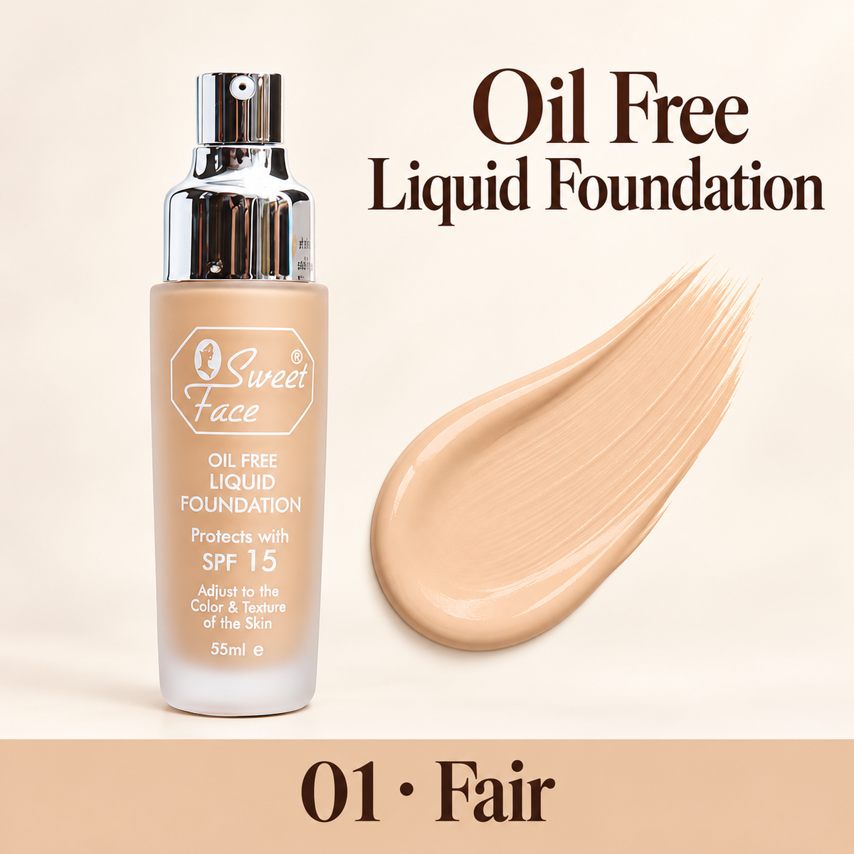 Sweetface Oil Free Liquid Foundation – 01 Fair