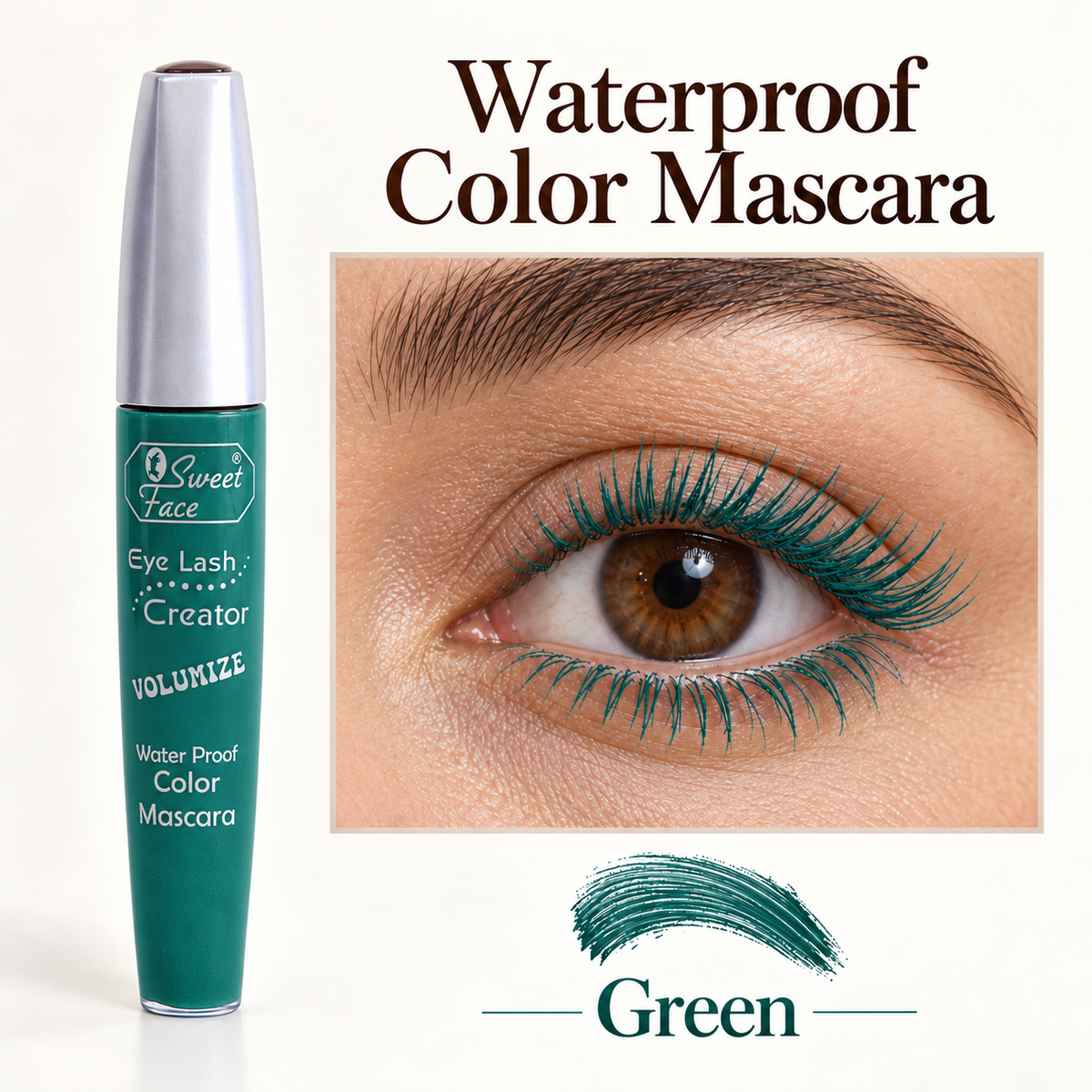 Sweetface Waterproof Color Mascara – Green