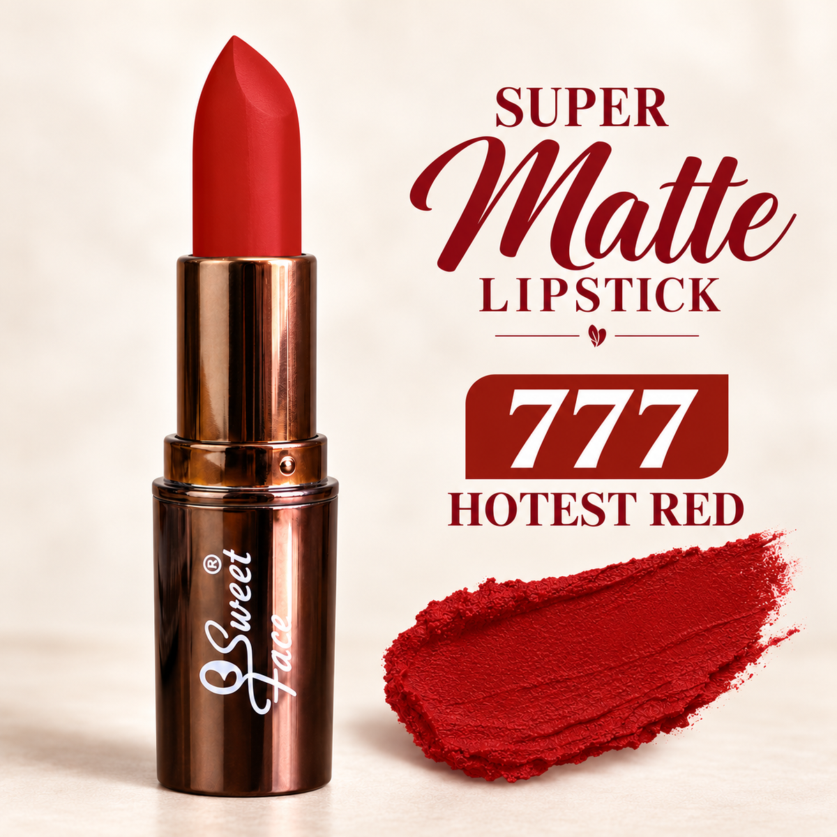Sweetface Super Matte Lipstick – Shade 777
