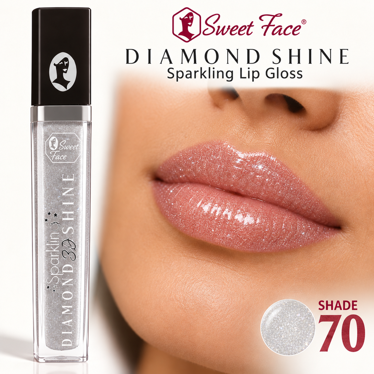 Sweetface Sparkling Diamond Shine Lip Gloss – Shade 70