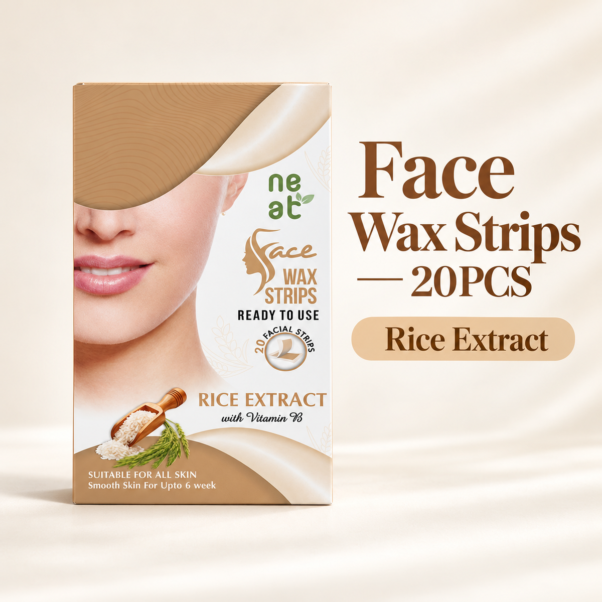 Sweetface Face Wax Strips 20 Pcs – Rice Extract