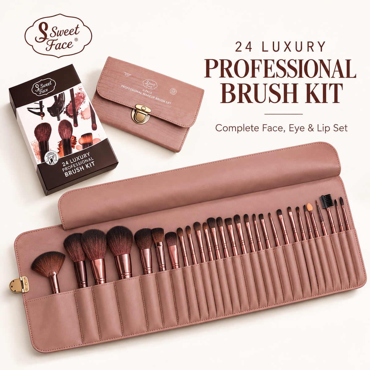 Sweetface 24 Pcs Luxury Professional Brush Kit