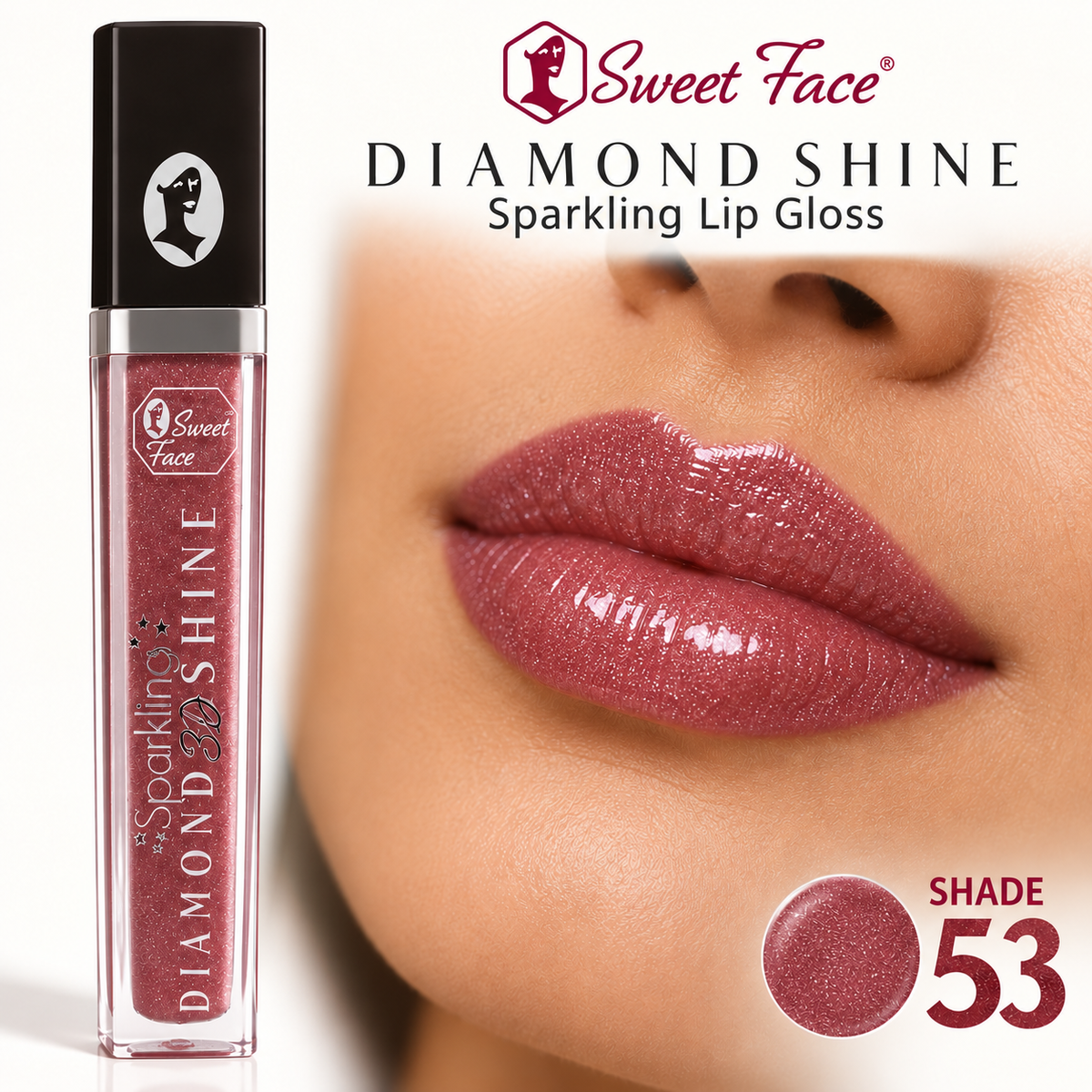 Sweetface Sparkling Diamond Shine Lip Gloss – Shade 53