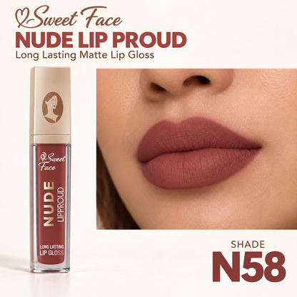 Sweetface Nude Long Lasting Matte Lip Gloss – Shade 58