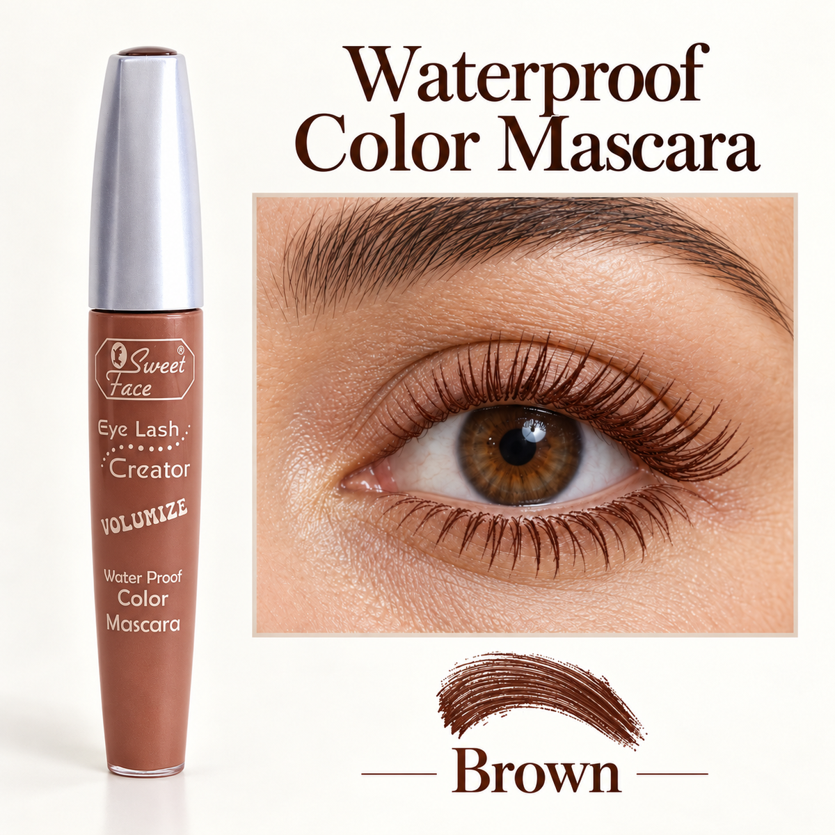 Sweetface Waterproof Color Mascara – Brown