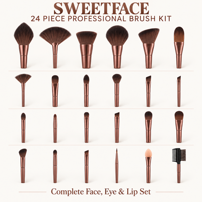 Sweetface 24 Pcs Luxury Professional Brush Kit