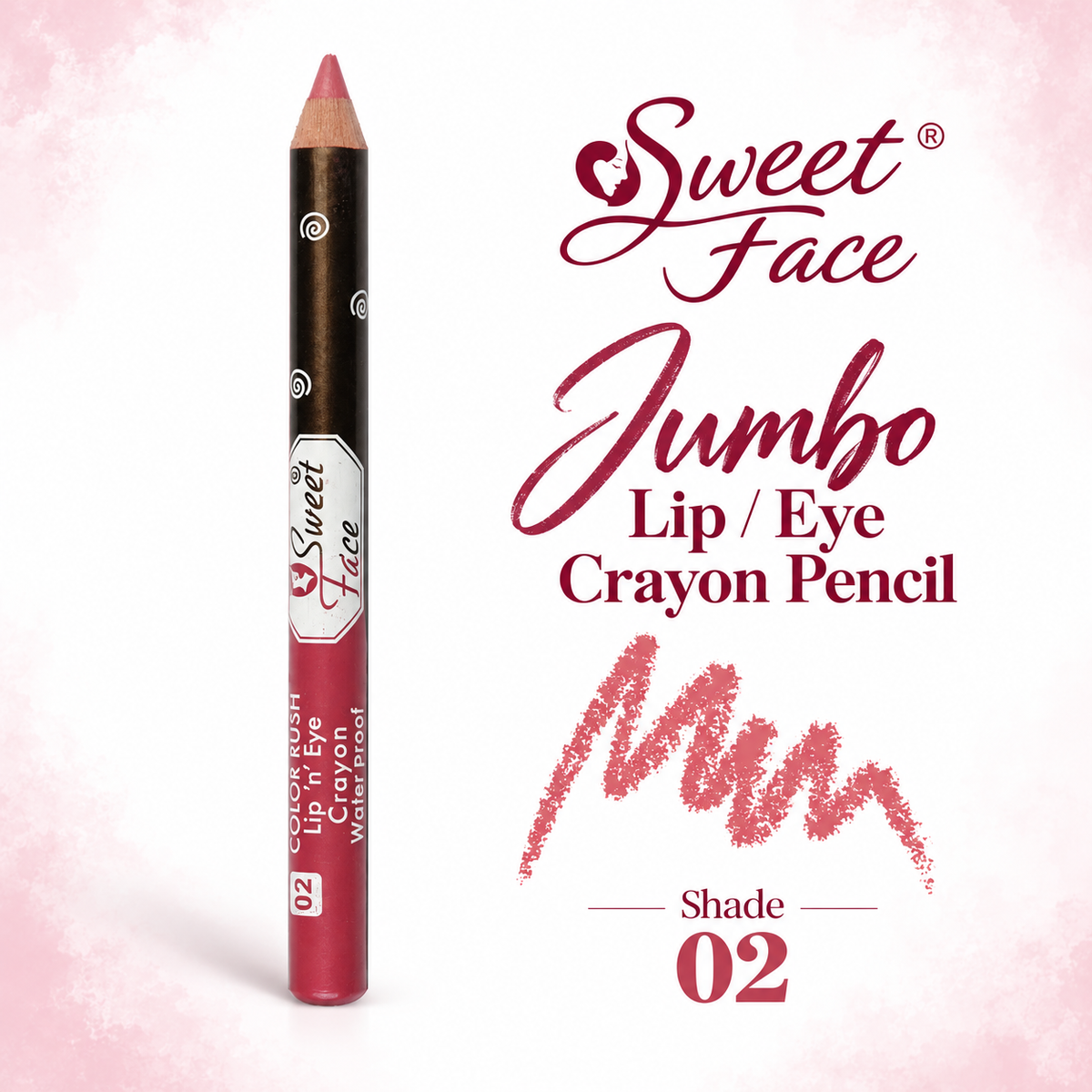 Sweetface Jumbo Lip/Eye Crayon Pencil – Shade 02