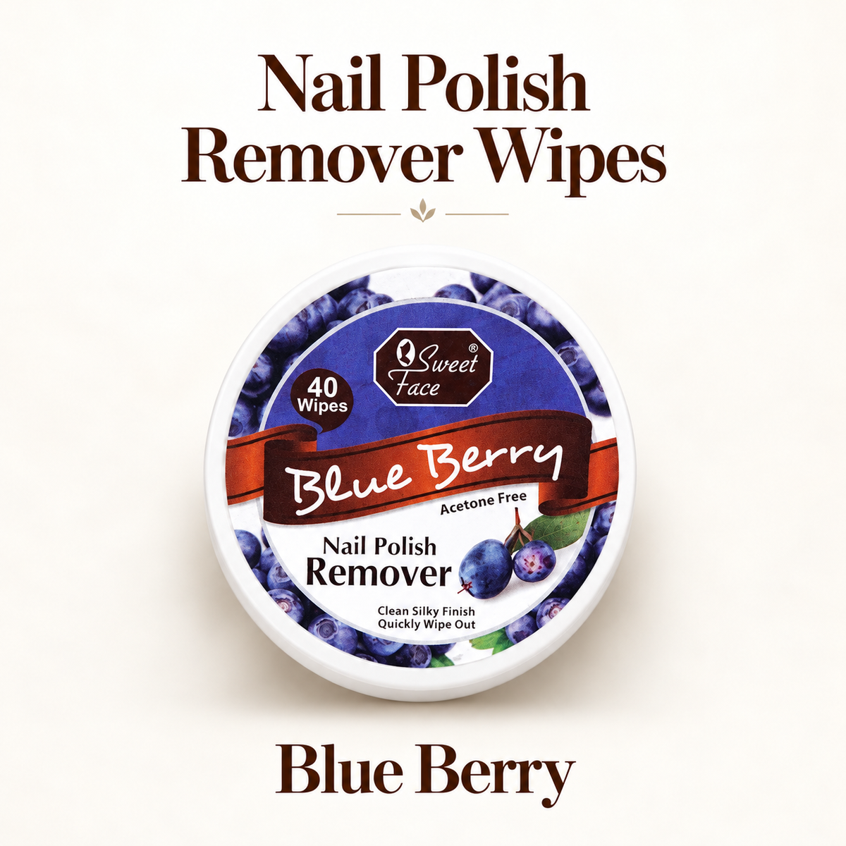Sweetface Nail Polish Remover Wipes – Blueberry