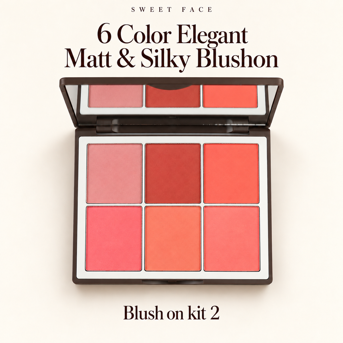 Sweetface 6 Color Elegant Matte & Silky Blush On – Palette 2