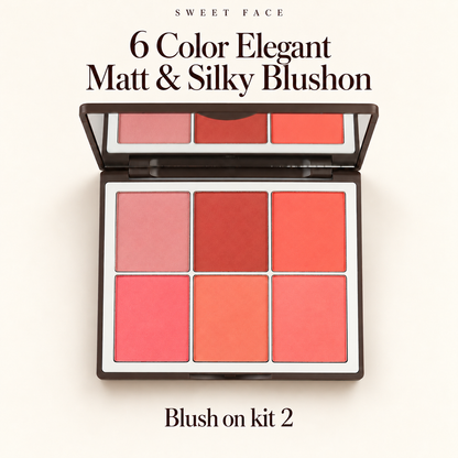 Sweetface 6 Color Elegant Matte & Silky Blush On – Palette 2