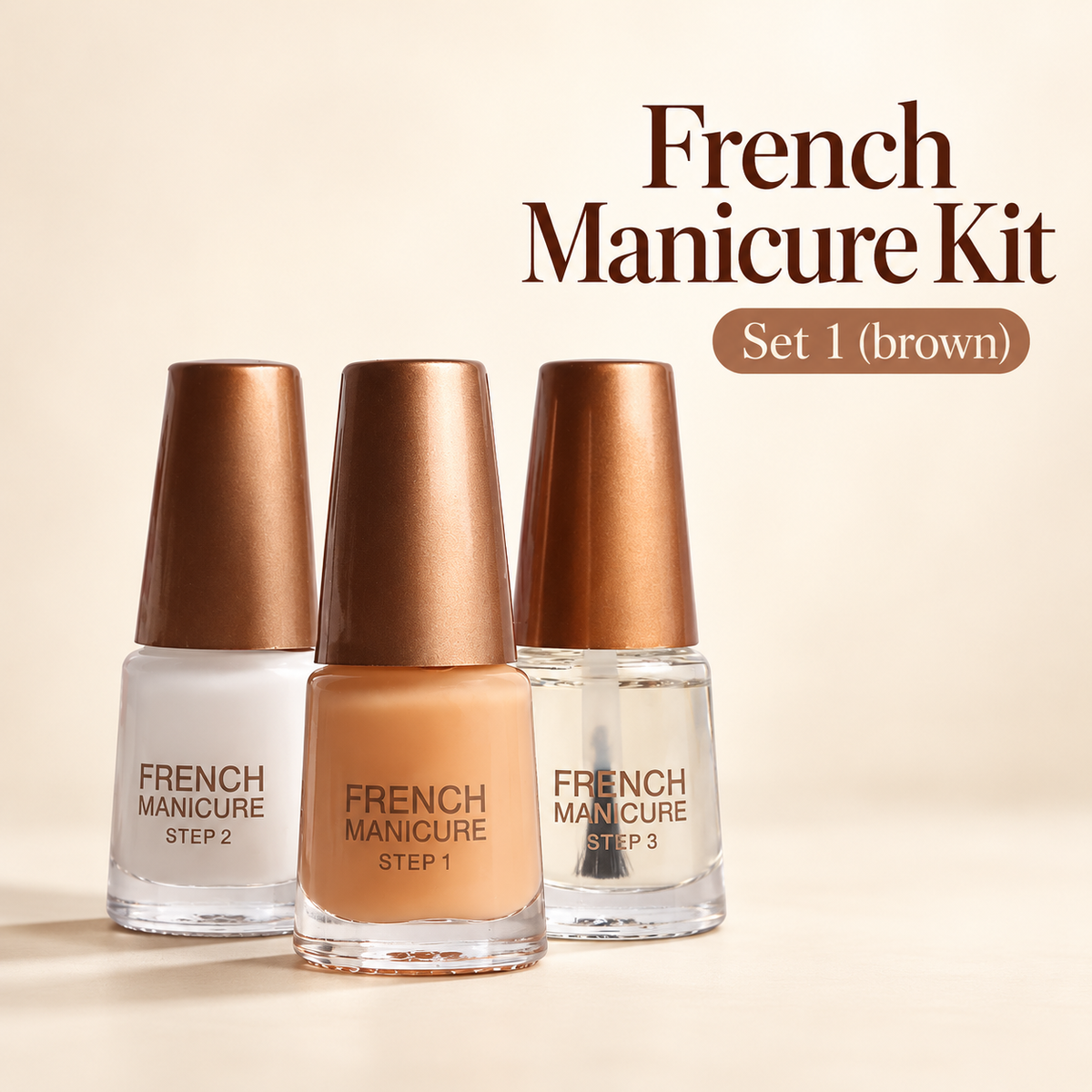 Sweetface French Manicure Kit – Set 1 – Brown
