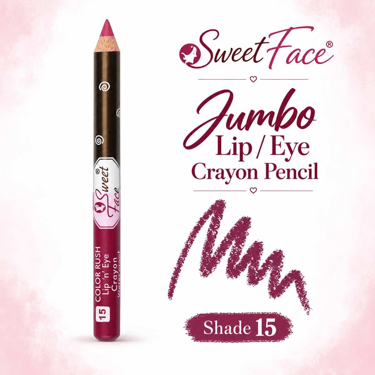 Sweetface Jumbo Lip/Eye Crayon Pencil – Shade 15