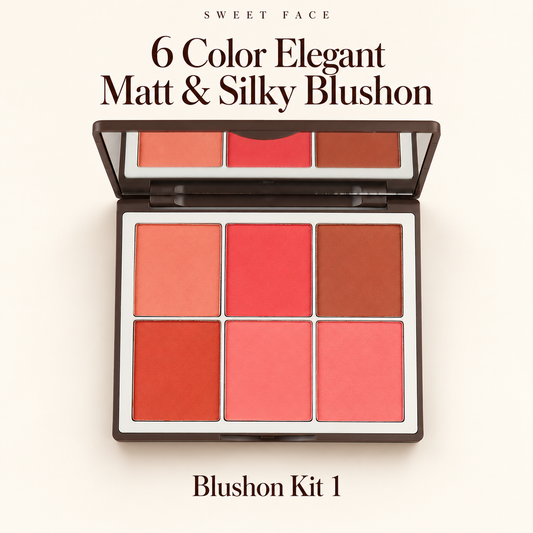 Sweetface 6 Color Elegant Matte & Silky Blush On – Palette 1