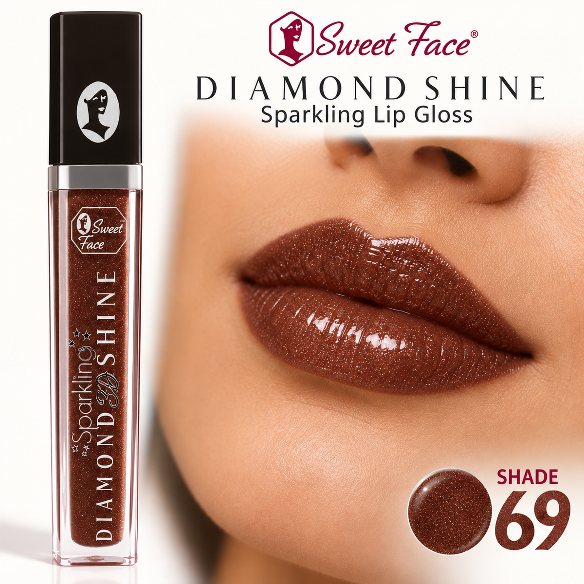 Sweetface Sparkling Diamond Shine Lip Gloss – Shade 69