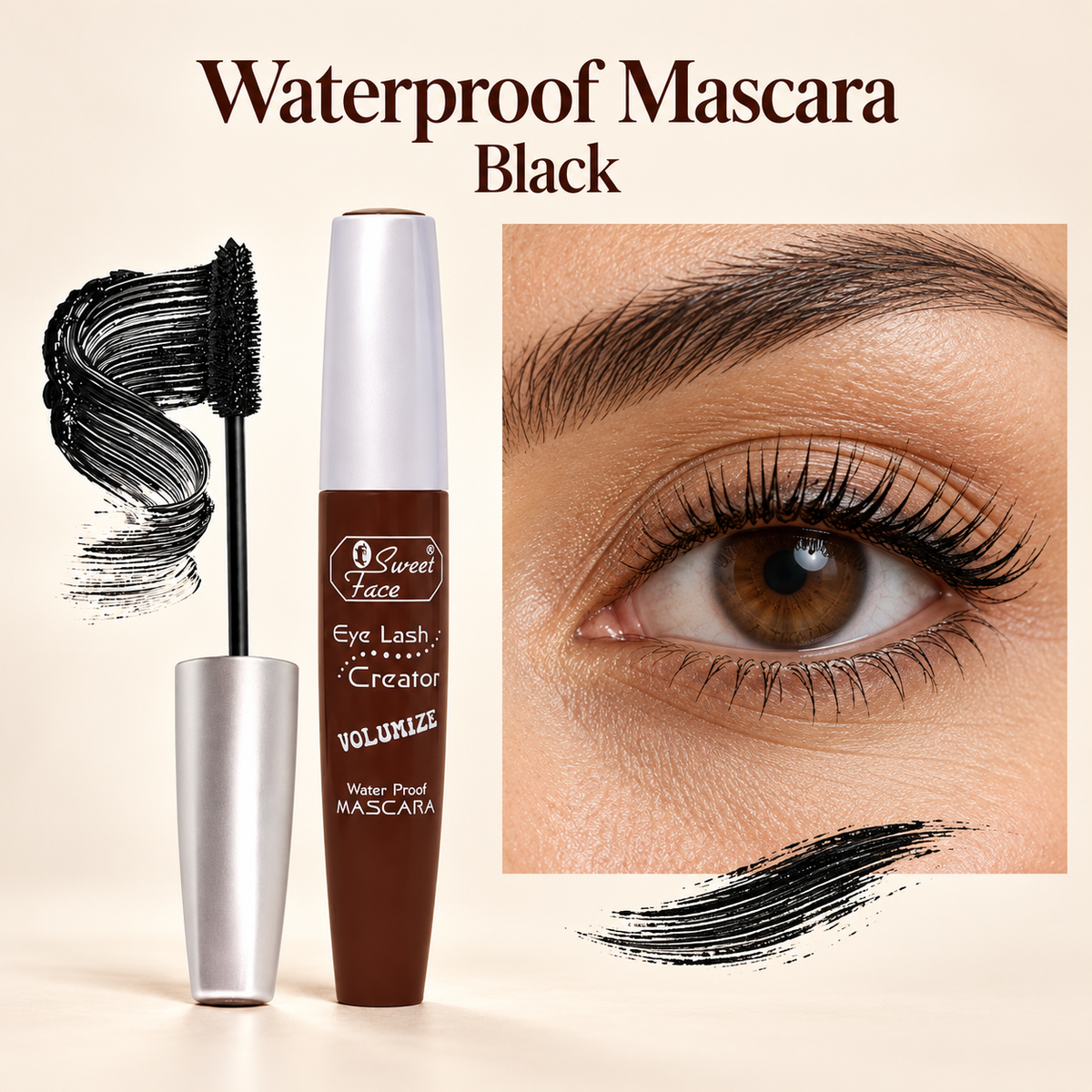 Sweetface Waterproof Mascara – Intense Black