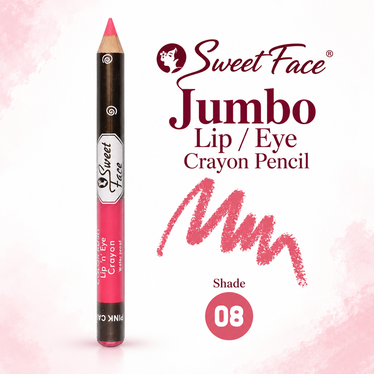 Sweetface Jumbo Lip/Eye Crayon Pencil – Shade 08