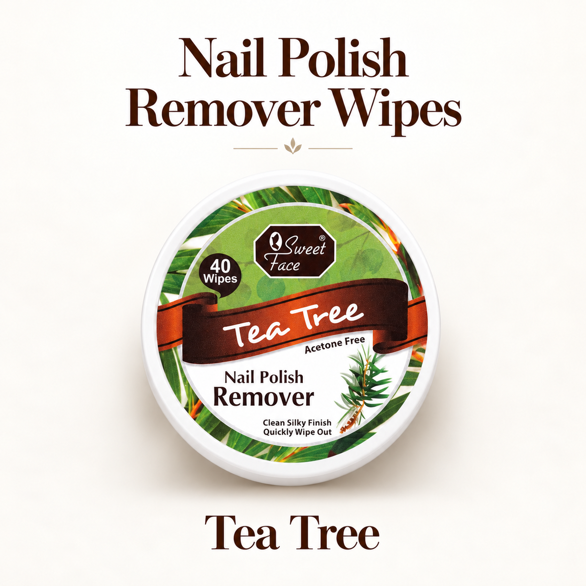Sweetface Nail Polish Remover Wipes – Tea Tree