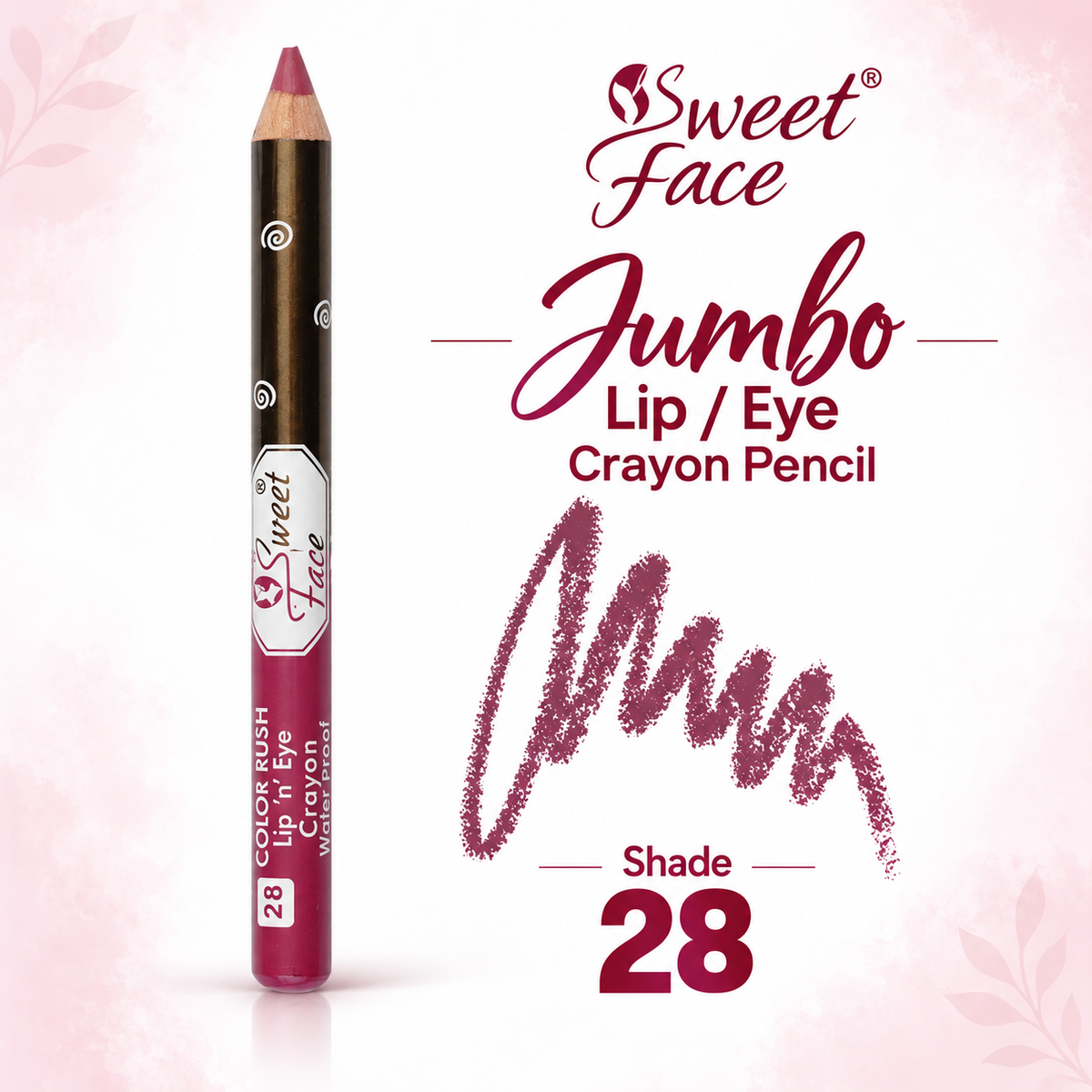 Sweetface Jumbo Lip/Eye Crayon Pencil – Shade 28